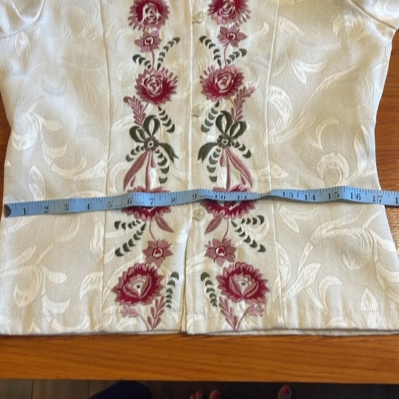 Raindrops medium cream mandarin collar button up tailored jacket embroidered - Picture 10 of 10